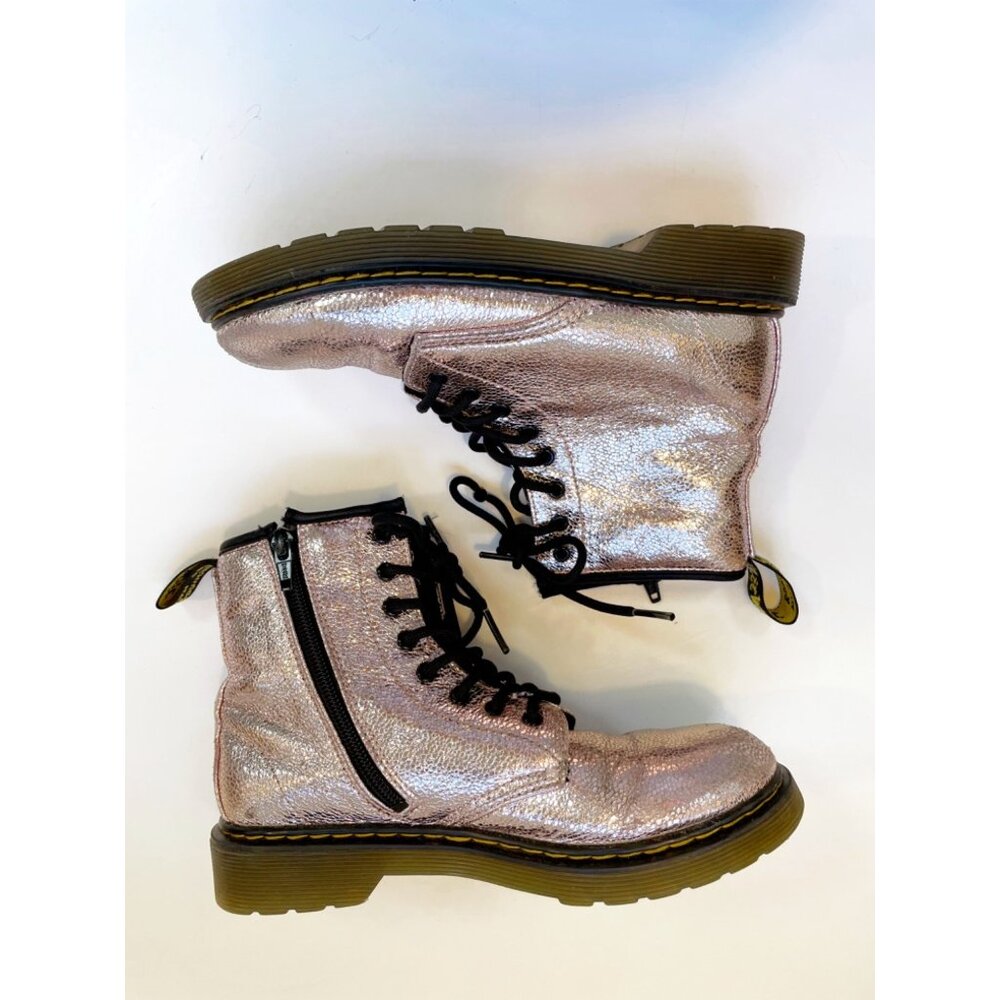 Dr. Martens Crinkle Metallic Lace Up Boots, Women's Size 5 - Picture 2 of 8